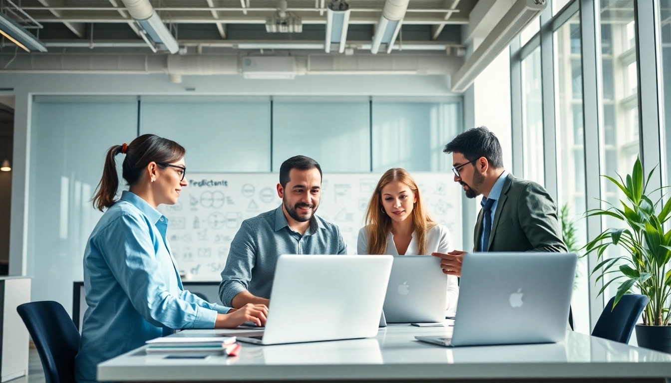 Find trusted msp companies near me collaborating in a modern office setting.