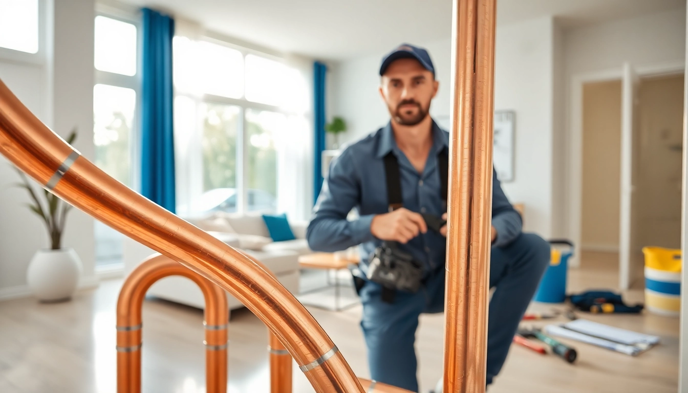 Captivating view of a plumbing expert showcasing whole house repiping services St Petersburg FL from a cozy living room.