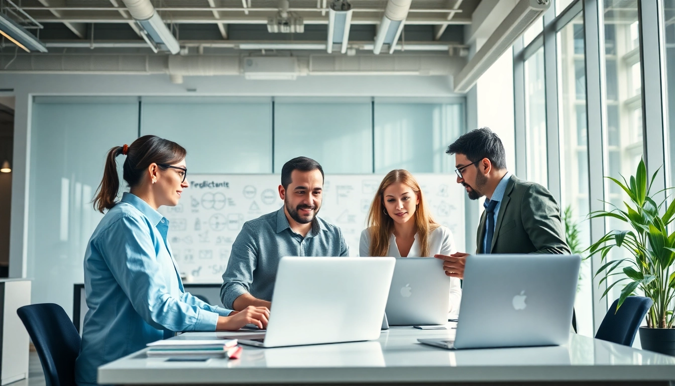 Find trusted msp companies near me collaborating in a modern office setting.