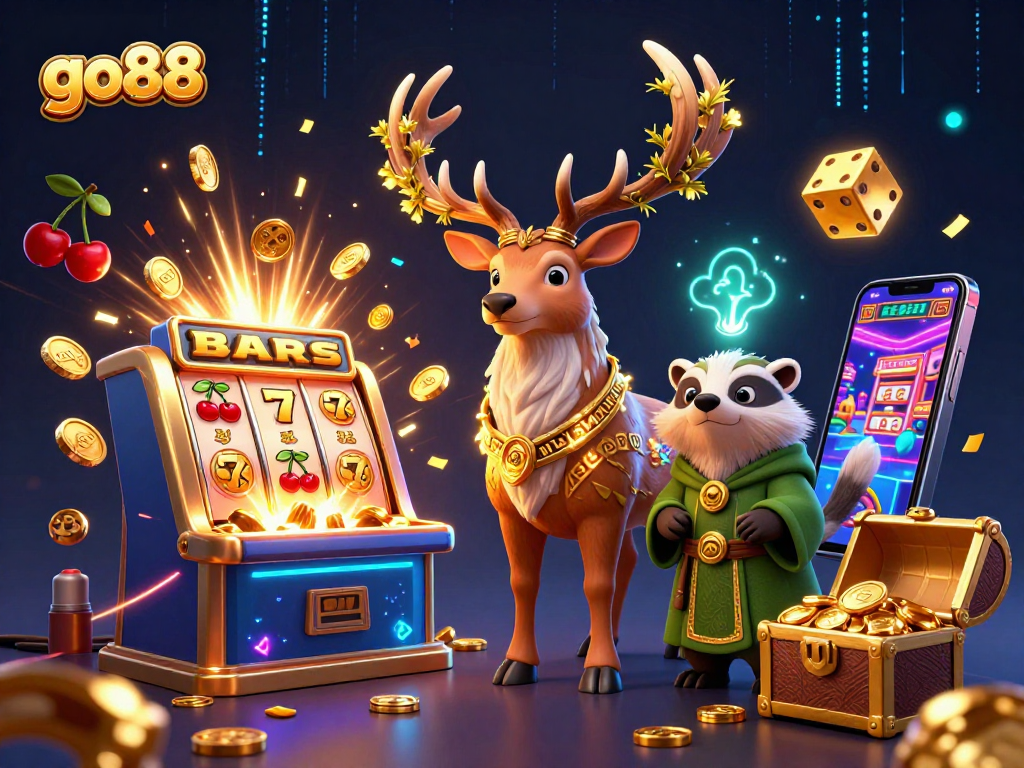 Engage with go88's vibrant gaming experience featuring dynamic 3D elements and enchanting characters.