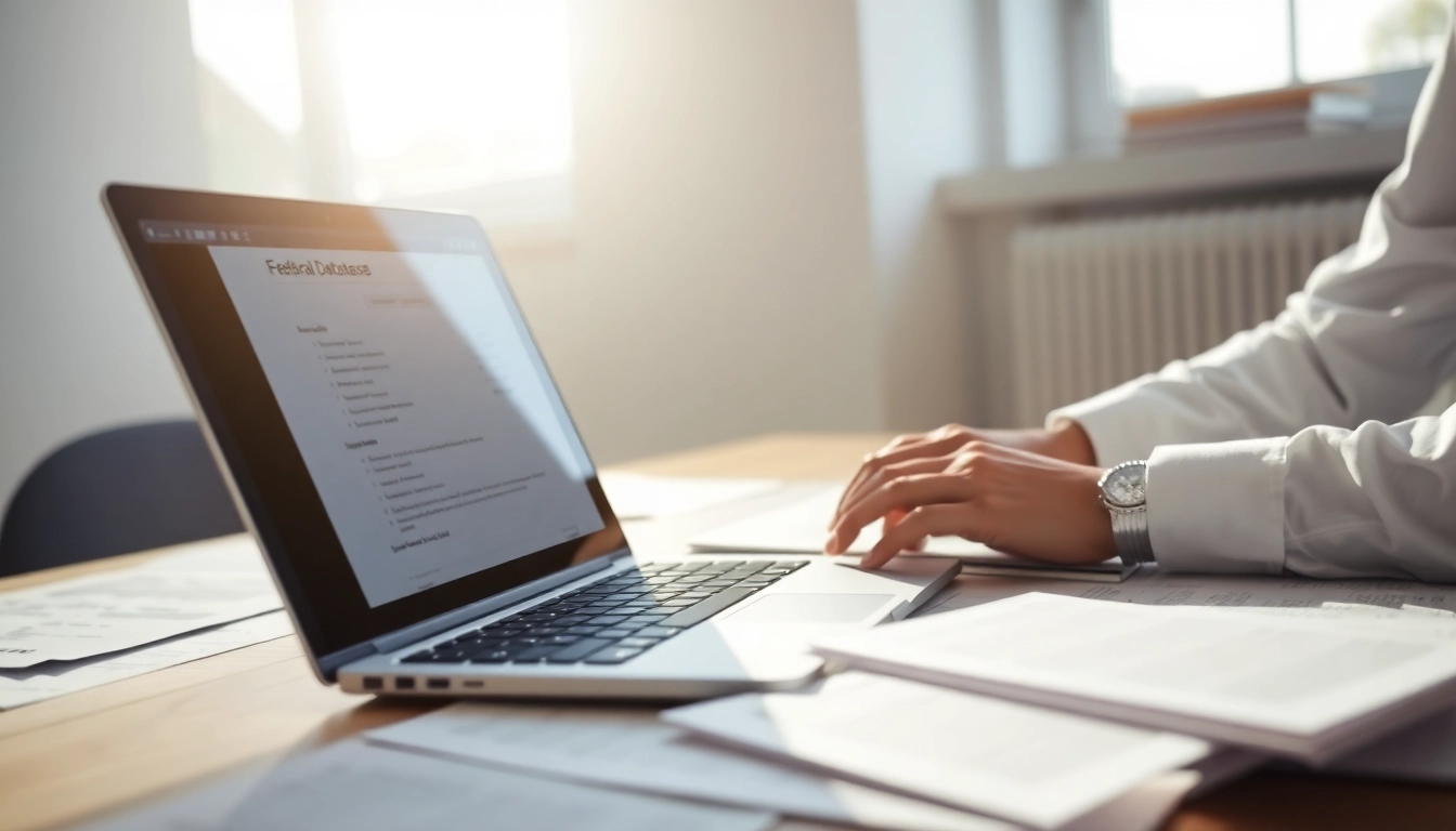 Consultant handling registration and certification in Federal databases with structured documents.