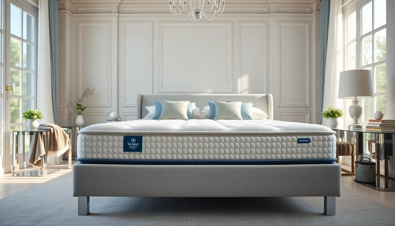 Experience the comfort of Tempur Breeze mattress set in a serene bedroom environment.