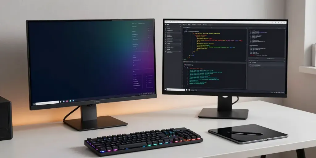 vulnerability assessment & penetration test setup in a modern developer workspace with advanced cybersecurity tools