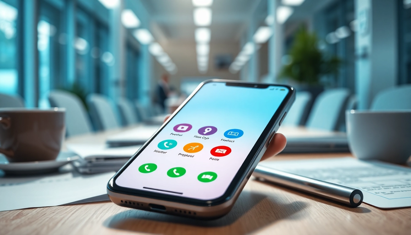 Engaging call history checker app interface displayed on a smartphone in a modern office setting.