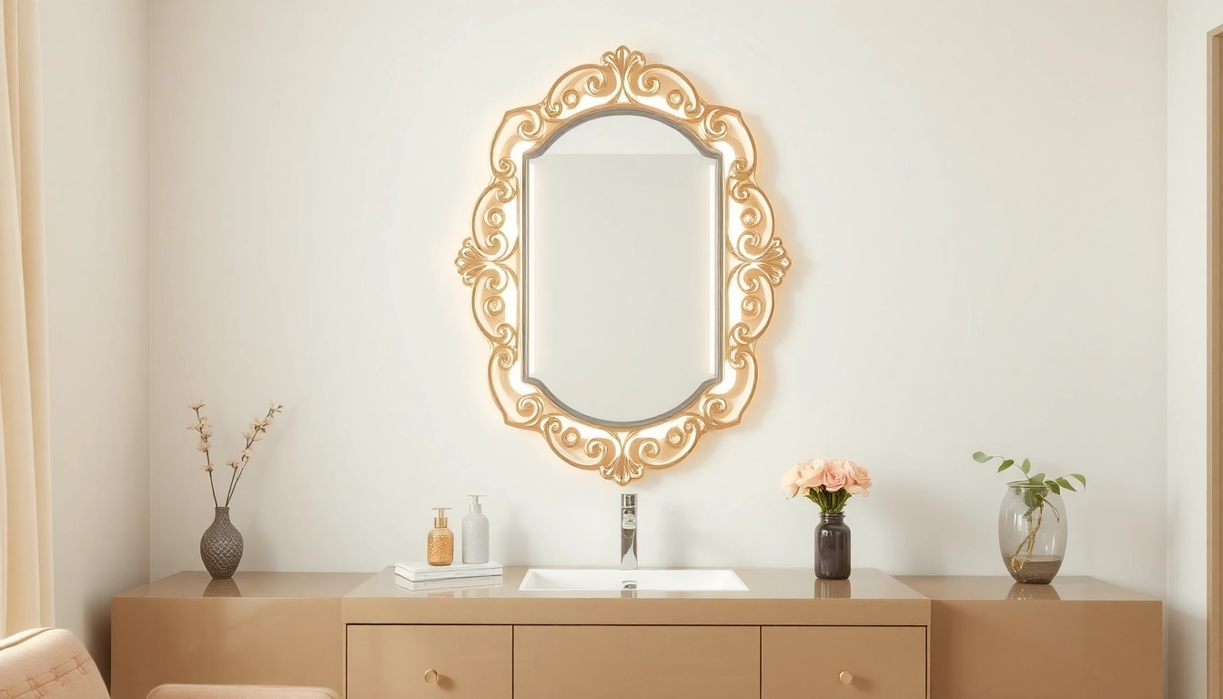 Illuminate your space with an elegant led mirror, showcasing its sleek design and glowing reflections.