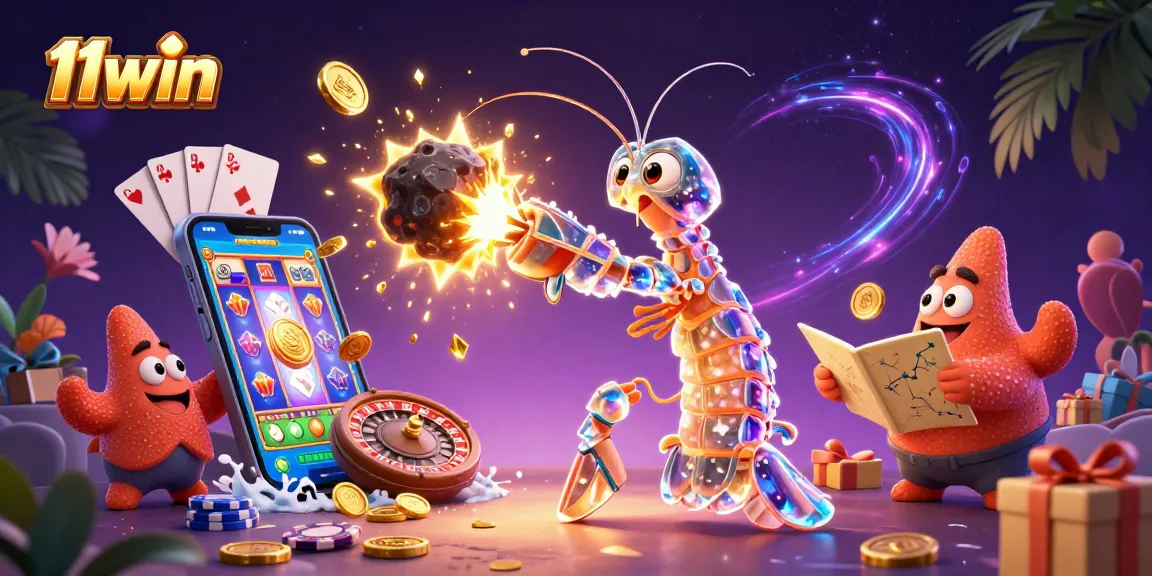 Experience the excitement of 11win with a vibrant 3D casino illustration featuring our galactic samurai.