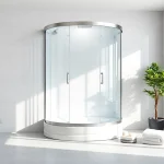 Elegante duschkabine 80x80 in modernem Badezimmer mit klaren Linien und edlen Details.