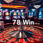 Exciting casino scene showcasing a luxurious roulette table and players aiming for a 78 Win.