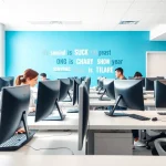 Typing Center featuring professionals engaged in work, showcasing productivity and collaboration.