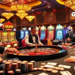 Experience the thrill of gaming at GO88 casino with vibrant roulette and card tables.