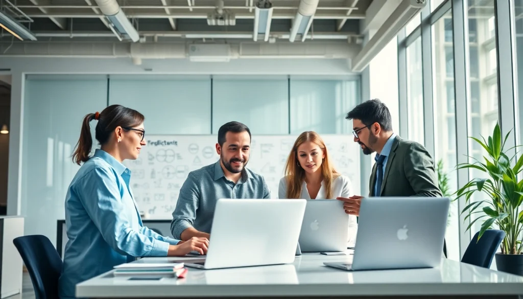 Find trusted msp companies near me collaborating in a modern office setting.