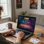 Engaging online casino gameplay on UU88, featuring a focused player at a modern gaming setup.