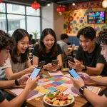 Hasil Keluaran HK menimbulkan kegembiraan di antara teman-teman yang mendiskusikan strategi Togel Hongkong di meja permainan yang meriah.