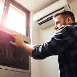 Expert technician delivering Air Conditioning Repair Tampa services in a bright residential setting.