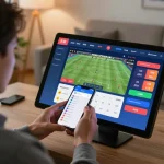 Engaging with tỷ lệ kèo nhà cái 5 on an online sports betting platform, showcasing strategic gameplay.