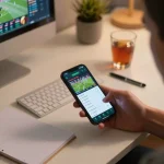 Pengguna SBOBET aktif berinteraksi dengan aplikasi taruhan mobile, menampilkan peluang dan pertandingan olahraga live.