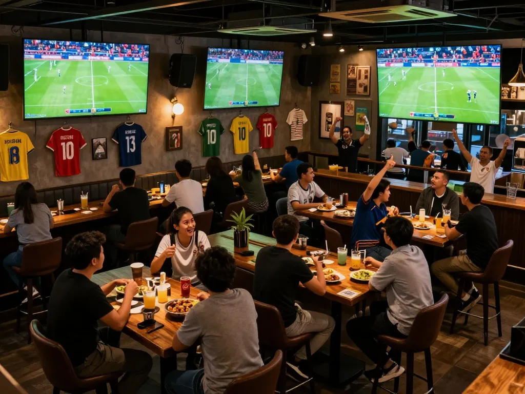 Experience the thrill of truc tiep bong da hom nay in a vibrant sports bar filled with passionate fans and live matches.