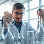 Analyzing peptide compounds at https://hydroresearchpeptides.com/ in a professional lab setting.