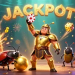Engage with 789p com's thrilling games as our heroic beetles celebrate a jackpot in this vibrant casino scene.