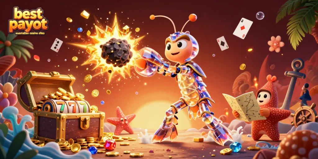 Gaming excitement awaits at the best payout australian casino sites with a galactic samurai shrimp and treasure!