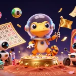 Win big at Ee88 with a vibrant 3D scene showcasing a Martian gecko at a golden casino.