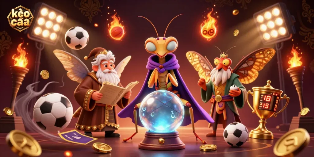 Experience the thrill of kèo nhà cái with fortune tellers and vibrant sports action.